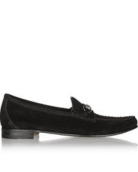 Gucci Horsebit Detailed Suede Loafers