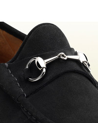 Gucci Horsebit Loafer In Black Suede