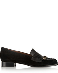 Tomas Maier Nabuk Embellished Suede And Leather Loafers