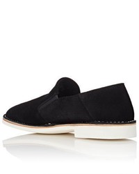 Barneys New York Suede Venetian Loafers Black Size 9 M