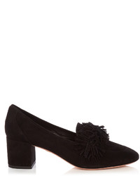 Aquazzura Wild Thing Suede Block Heel Loafers