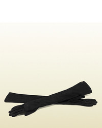 Gucci Long Black Suede Gloves