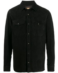 Ajmone Fitted Leather Shirt