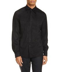 Loewe Suede Long Sleeve Button Up Shirt
