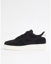 Nike Air Force 1 07 Suede Trainers In Black Ao3835 001