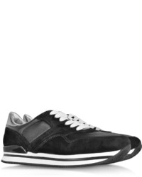 Hogan Allacciato Black Leather And Suede Sneaker