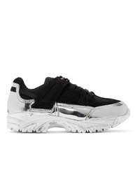 Maison Margiela Black And Silver Security Sneakers