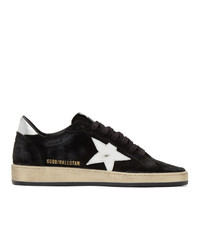 Golden Goose Black And Silver Suede B Sneakers