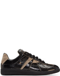 Maison Margiela Black And Taupe Tape Replica Sneakers