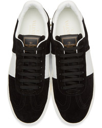 Valentino Black And White Garavani Fly Crew Sneakers