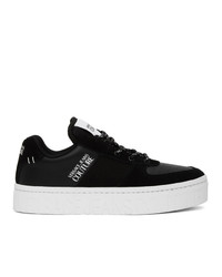 VERSACE JEANS COUTURE Black And White Platform Low Top Sneakers