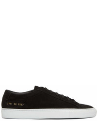 Common Projects Black And White Suede Original Achilles Low Sneakers