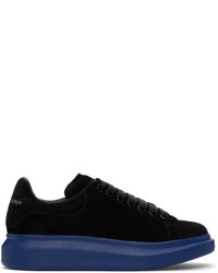 Alexander McQueen Black Bluesuede Oversized Sneakers
