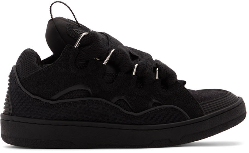 Lanvin Black Curb Sneakers, $890 | SSENSE | Lookastic