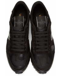 Valentino Black Garavani Camo Rockrunner Sneakers