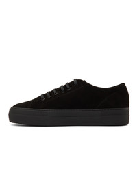 Woman by Common Projects Black Shearling Tournat Low Sneakers