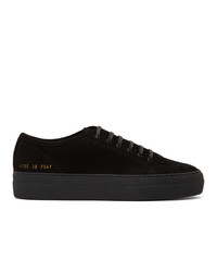 Woman by Common Projects Black Shearling Tournat Low Sneakers