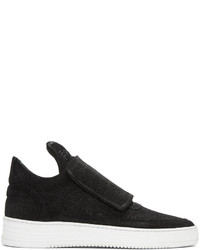 Filling Pieces Black Strap Sneakers