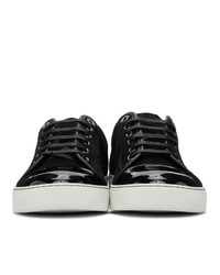Lanvin Black Suede And Patent Dbb1 Sneakers