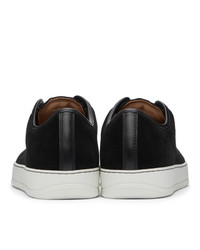 Lanvin Black Suede And Patent Dbb1 Sneakers