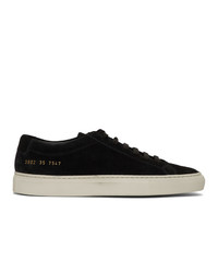 Woman by Common Projects Black Suede Original Achilles Low Sneakers