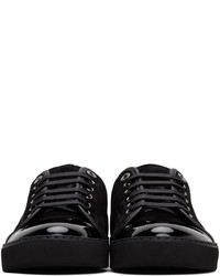 Lanvin Black Suede Patent Leather Dbb1 Sneakers
