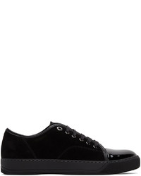 Lanvin Black Suede Patent Leather Dbb1 Sneakers