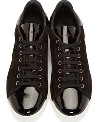Alexander McQueen Black Suede Patent Leather Sneakers