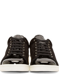 Alexander McQueen Black Suede Patent Leather Sneakers