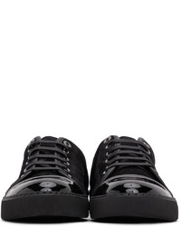 Lanvin Black Suede Patent Toe Sneakers