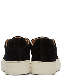 Helmut Lang Black Suede Stitched Sneakers