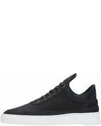 Filling Pieces Low Top Ripple Black Suede Sneakers