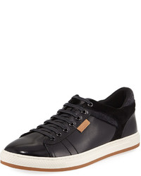 English Laundry Neasden Leather Suede Low Top Sneaker Black