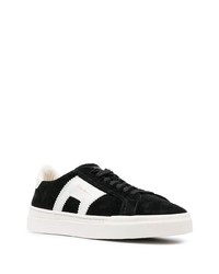 Santoni Panelled Suede Lace Up Sneakers