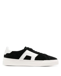 Santoni Panelled Suede Lace Up Sneakers