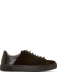 Damir Doma Silent By Black Suede Leather Lace Up Sneakers