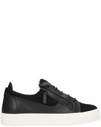 Giuseppe Zanotti Sneacker Low Top In Black Leather And Suede