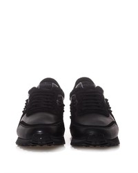 Valentino Studded Leather And Suede Trainers