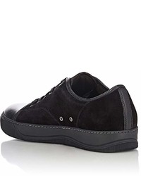 Lanvin Suede Leather Cap Toe Sneakers