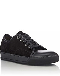 Lanvin Suede Leather Cap Toe Sneakers