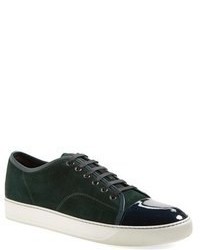 Lanvin Suede Patent Leather Sneaker