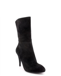 B. Makowsky Hannah Black Suede Fashion Mid Calf Boots