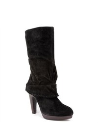 BIVIEL Bv2776 Black Suede Fashion Mid Calf Boots Eu 41