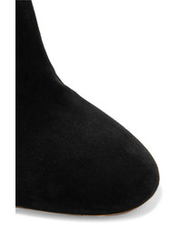 Alexander McQueen Embellished Suede Ankle Boots Black