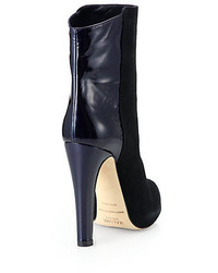 Malone Souliers Madleen Suede Patent Leather Mid Calf Boots