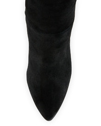 Neiman Marcus Minix Suede Mid Calf Boot Black