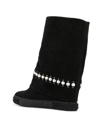 Casadei Pearl Embellished Boots