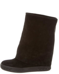Casadei Suede Fold Over Mid Calf Boots