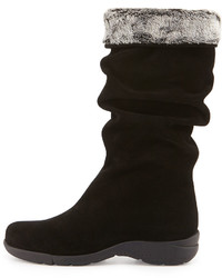 La Canadienne Trevis Slouchy Suede Boot Black