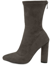Unbelievably Chic Black Suede High Heel Mid Calf Boots